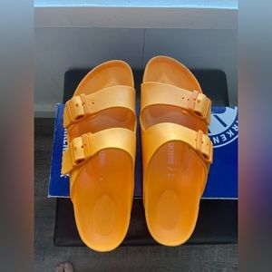 Gold Birkenstock Arizona Sandals